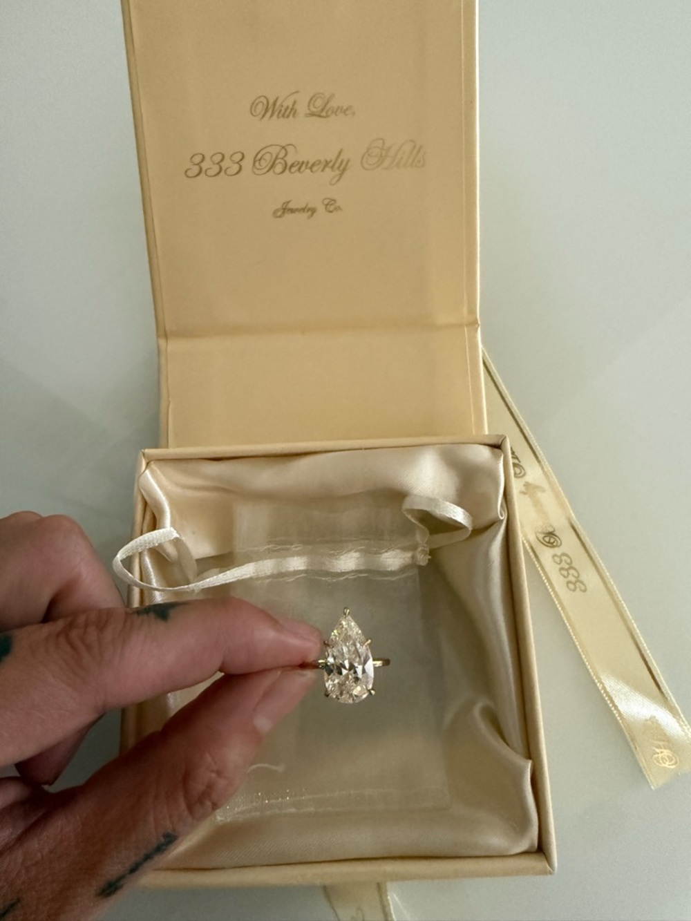 333 beverly hills pear ring